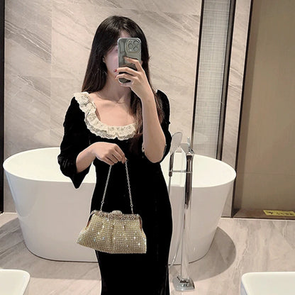 Luxury Rhinestone Evening Clutch Bag Wedding Bride Handbag Shiny Design Party Banquet Lady Portable Purse Sling Shoulder Bags - Kimlud