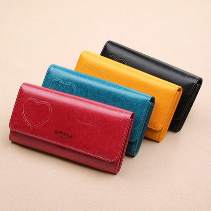 RFID Anti-Theft Brush and Demagnetization Long Handbag, Large Capacity Integrated Card Bag, Multi-Functional Wallet, Leather Cow