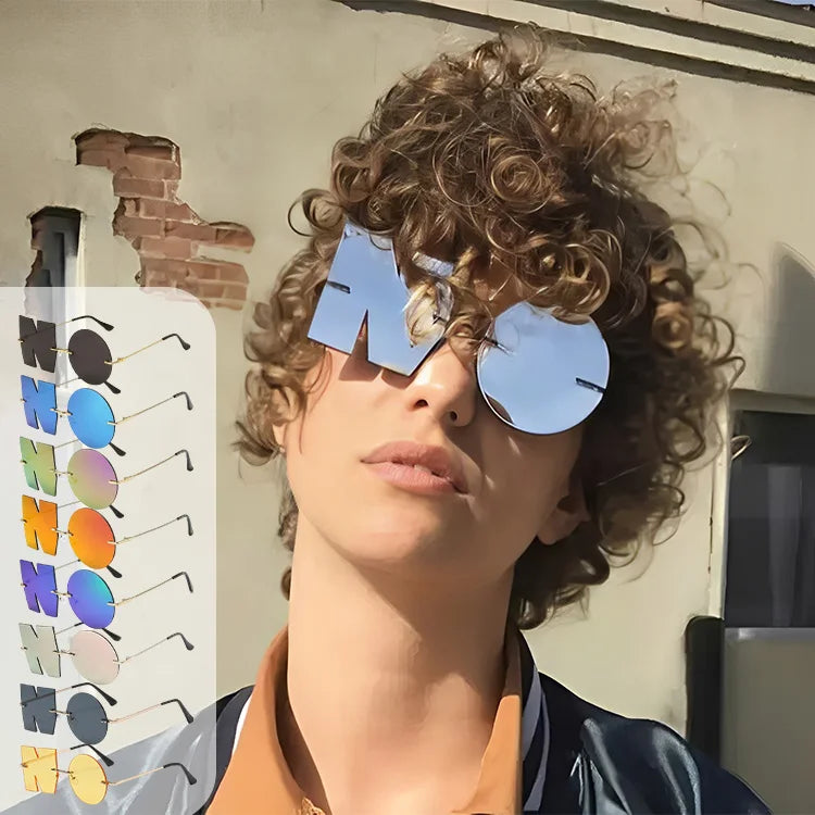 “NO”！ Styling Sunglasses FASHION Sunglasses Metal Eyeglass Frame Colorful Eyeglass Lenses Alien Glasses | Kimlud...