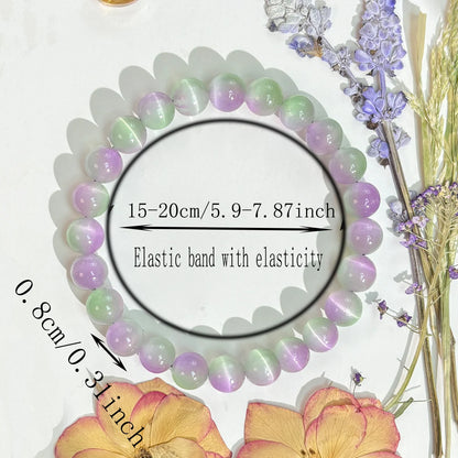 1pc/Pink and purple cat's eye bracelet symbolizes wealth and prosperity. A jewelry gift for women, perfect for all...