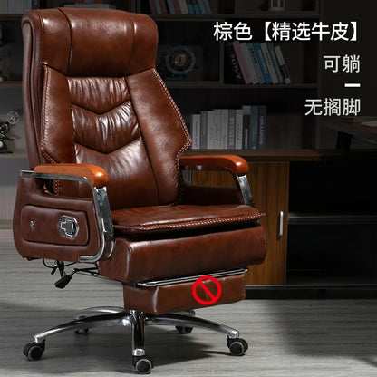 Swivel Office Chair Recliner Vintage Leather Study Arm Office Chair Ergonomic Luxury Cadeira Para Computador Furniture Home