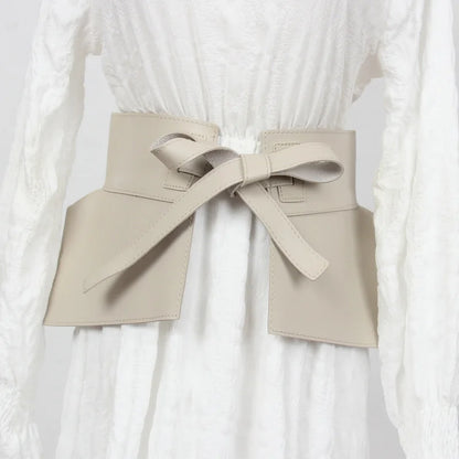 New Style Knot Wide Waistband Lace Up Bowknot Belt For Women Skirt Fashionable Decoration Tie Up Waist Versatile Accessory Belt