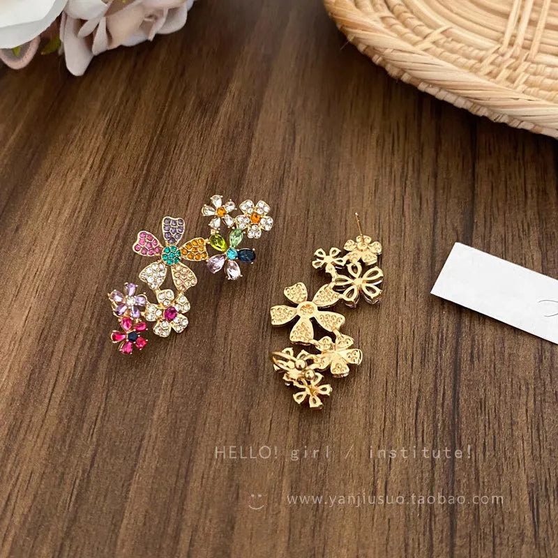 Romantic Colorful Zircon Flower Earrings for Women Luxury Metal Little Daisy Earrings Exquisite Wedding Party Jewelry...