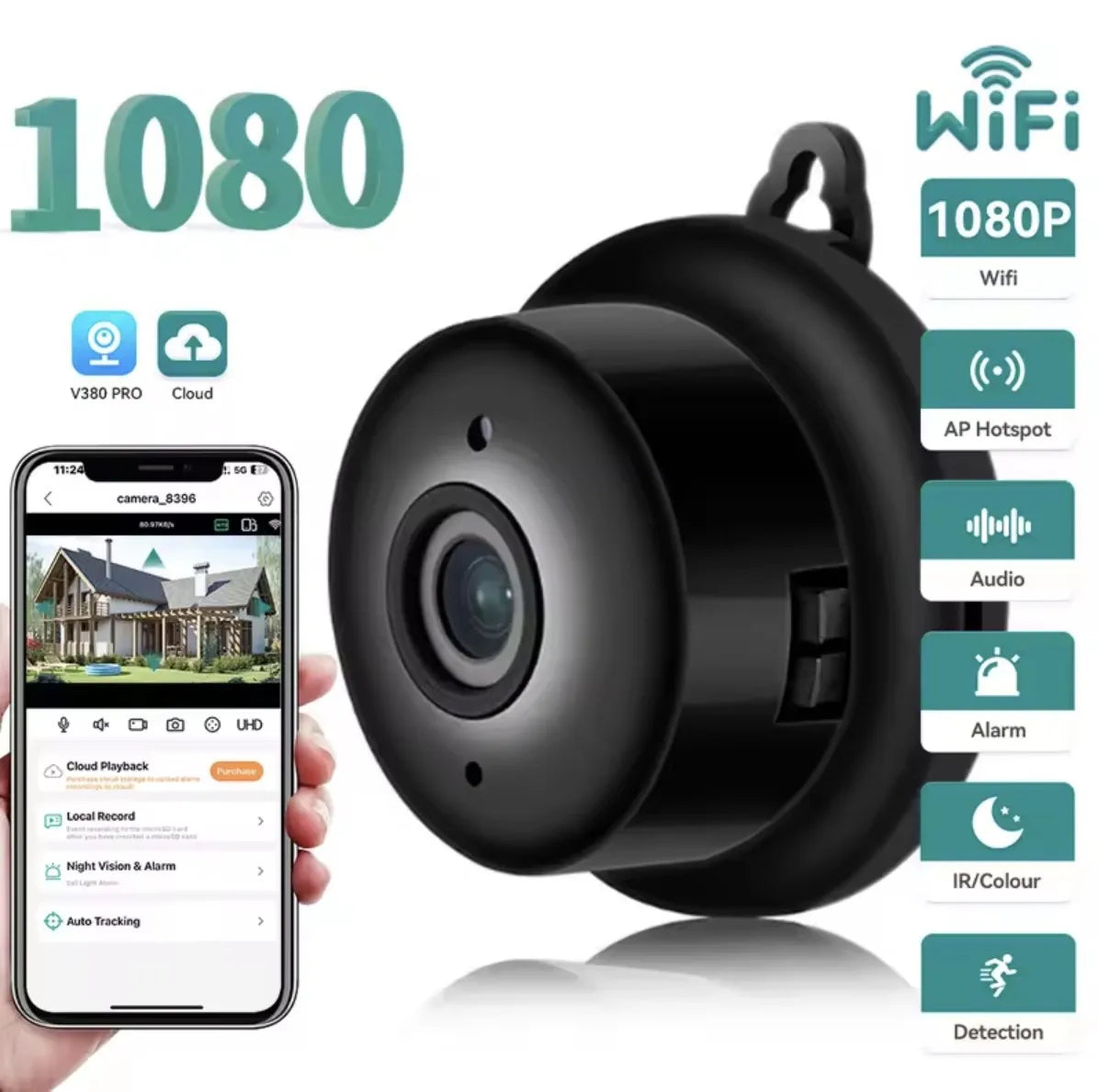 V380 Pro1080p FULL HD  Mini Camera WIFI Smart Home Security Protection IP Night Vision Camcorders Portable Surveillance Recorder