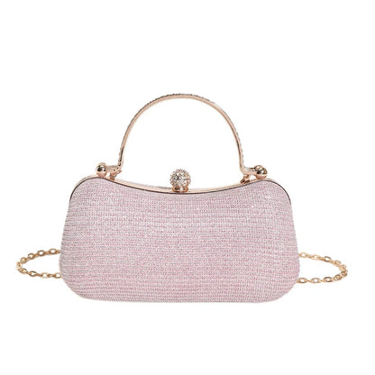 Evening Clutch Bag Women Bag Shiny Handbag Heart Shape Metal Clutches Bag Fashion Chain Shoulder Crossbody Bag Luxury Lady Purse