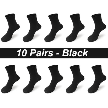 High Quality 10 Pairs/lot Men Bamboo Fiber Socks Breathable Compression Long Socks Business Casual Male Large size 38-45...