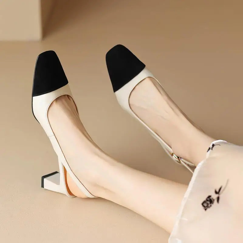 MORAZORA Big Size 34-43 New Genuine Leather Shoes Women Sandals Slingbacks Summer Shoes High Heels Party Wedding Shoes - Kimlud