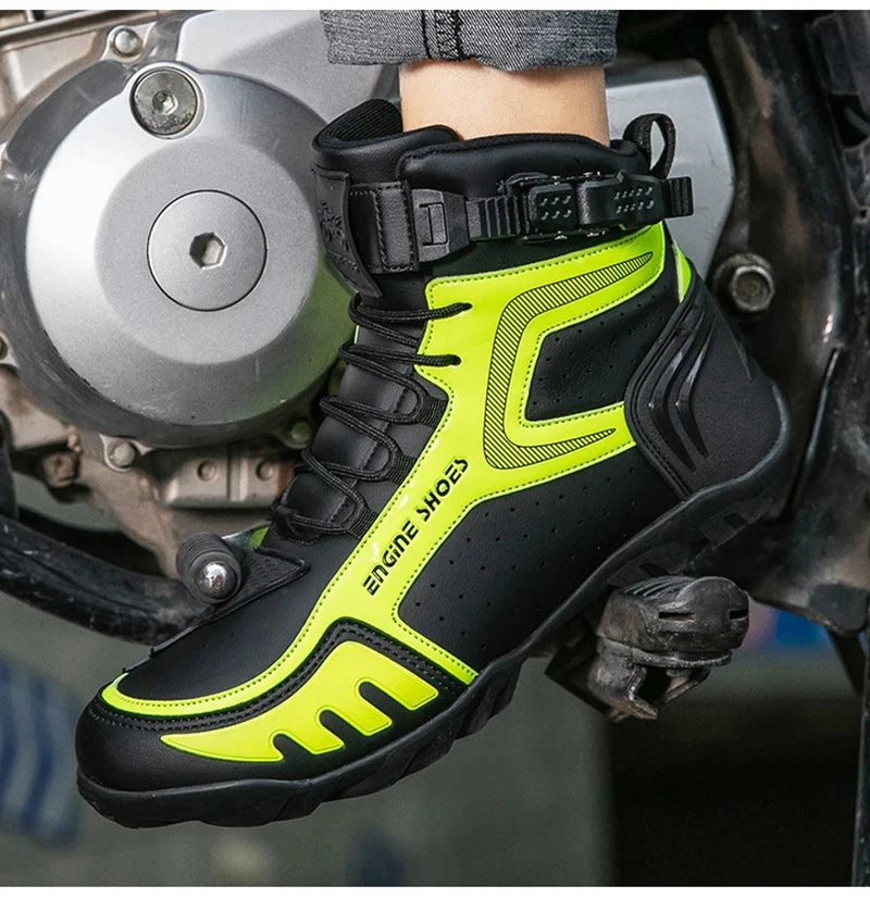 Motorcycle Boots Men Breathable Anti Slip Motorbike Cycling Ankle Length Shoes Man Motorcycle Riding Boots Motos Sports Boot - Kimlud