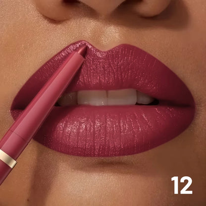 High Pigment Matte Nude Lip Liner Pencil, Waterproof Long Wear Smooth Retractable Lip Contour Makeup - Kimlud