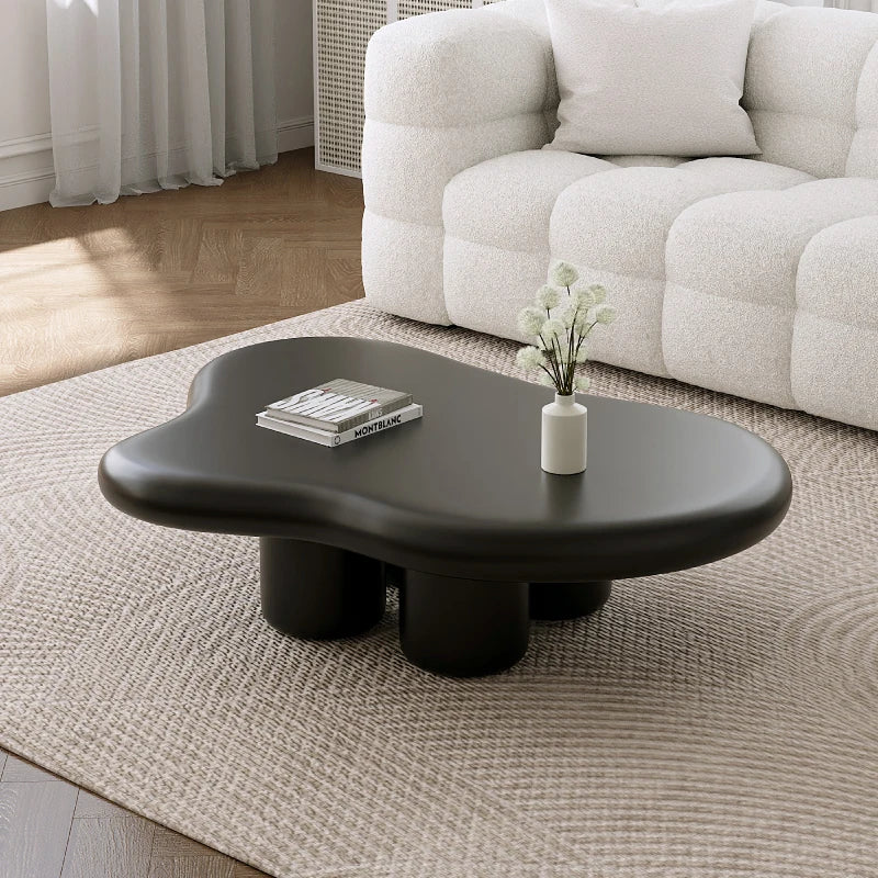 JC New European Style Living Room Furniture Irregular Coffee Table Brown Solid Wood Creative Cloud Coffee Table - Kimlud