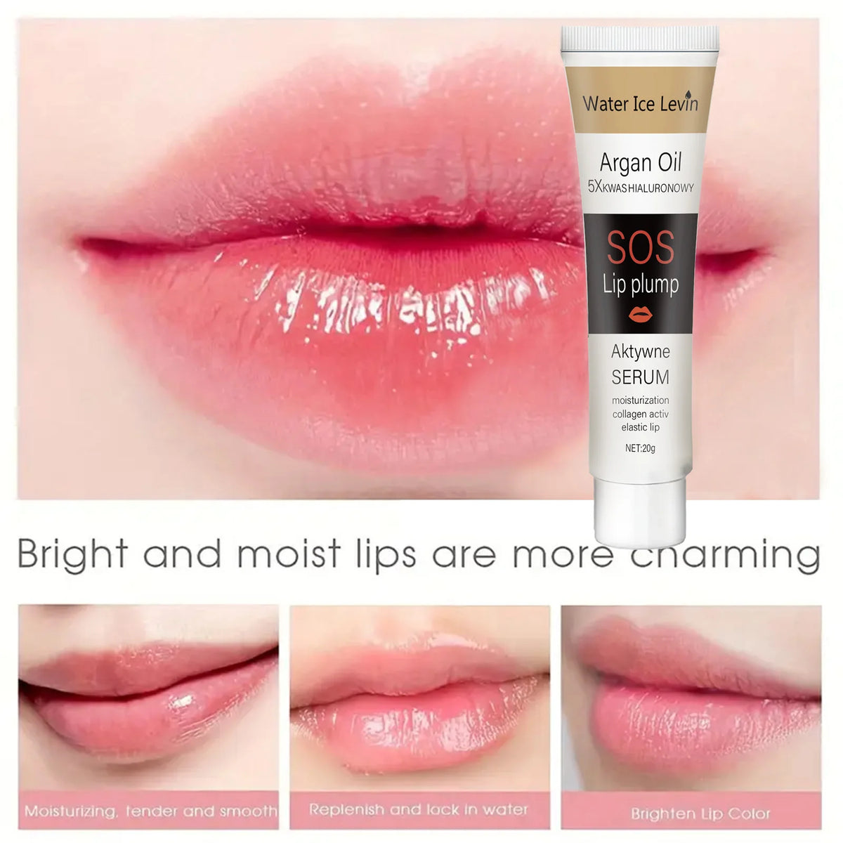 Moroccan Argan Oil Lip Plumping Essence - Moisturizing and Nourishing Lip Balm, Suitable for All Skin Types, Berry Tone,...