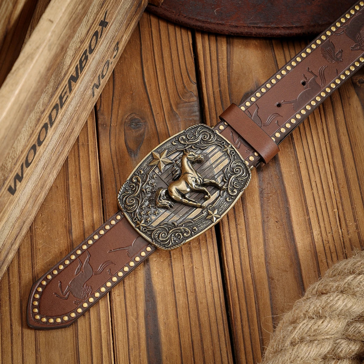 A Western-style PU belt with buckles suitable for both men and women, casual and retro, is perfect for daily outings |...