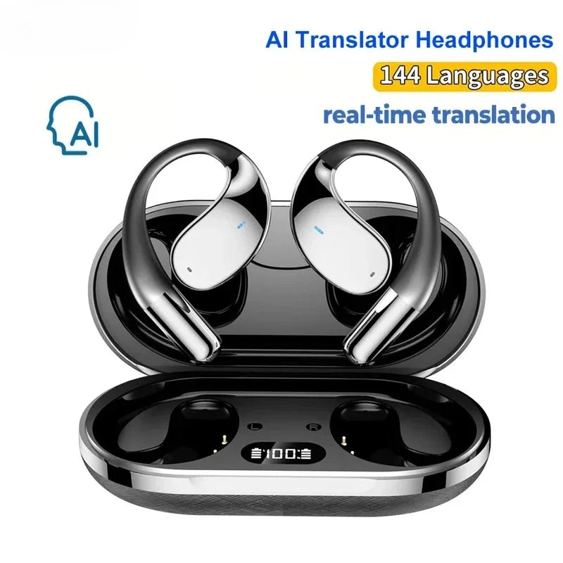 Wireless Translation Earbuds HIFI Bass ENC Noise Reduction 144 Languages Real Time Ai OWS Open Bluetooth 5.4 Headphones...