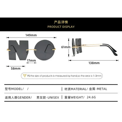 “NO”！ Styling Sunglasses FASHION Sunglasses Metal Eyeglass Frame Colorful Eyeglass Lenses Alien Glasses | Kimlud...
