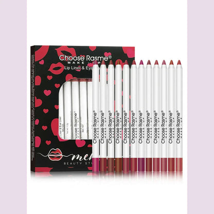 12 Colors Sexy Matte Lipstick Pencil Waterproof Lasting Lip Liner Pen Non-stick Cup Lip Contour Pencil Beauty Makeup Set