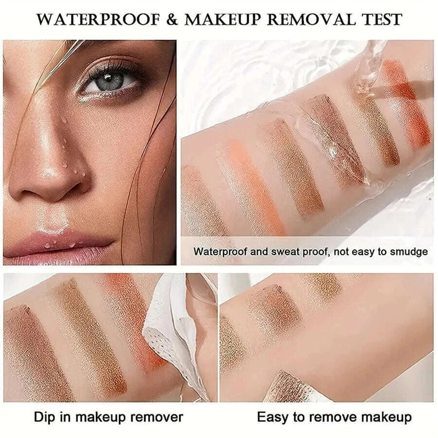 Vibrant Dual-Color Shimmer Eyeshadow Stick - Long-Lasting Waterproof Cream Eyeshadow Pencil for Party Eye Makeup - Brown, Coral,