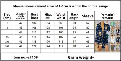 Sexy Fashion Floral Print Long Sleeve Shirt Women's Button up Top Elegant Classy Style New Arrival Independent Cross-Border Stat