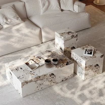 Bedroom Marble Table Luxury White Unique Minimalist Sofa Side Table Square Aesthetic Mesas De Centro Para Sala Room Furniture - Kimlud