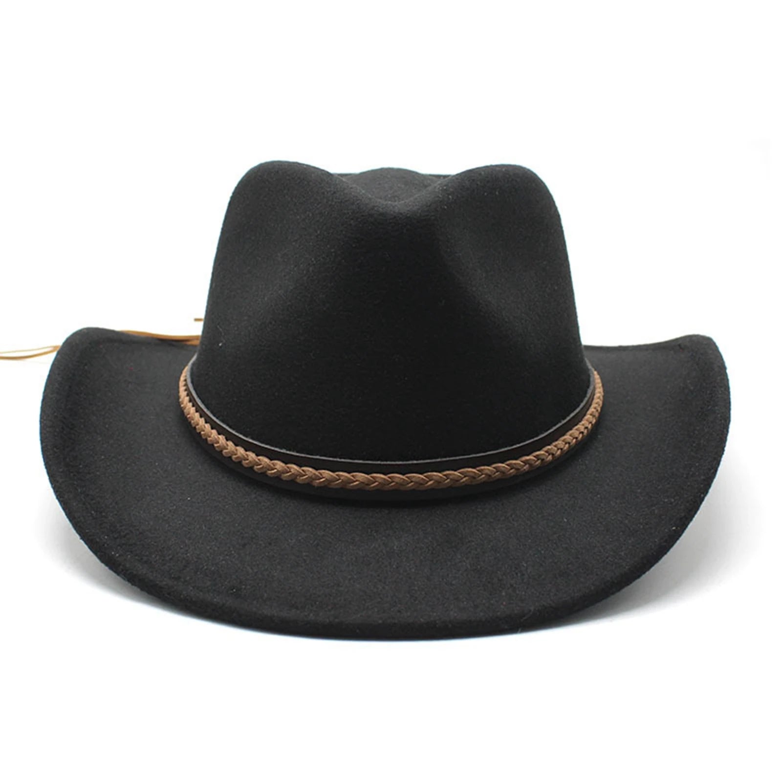 Classic Cowboy Hats for Women Men Retro Cowgirl Hats Wide Brim Felt Hats with Decorative Band | Kimlud Mid Range Rug