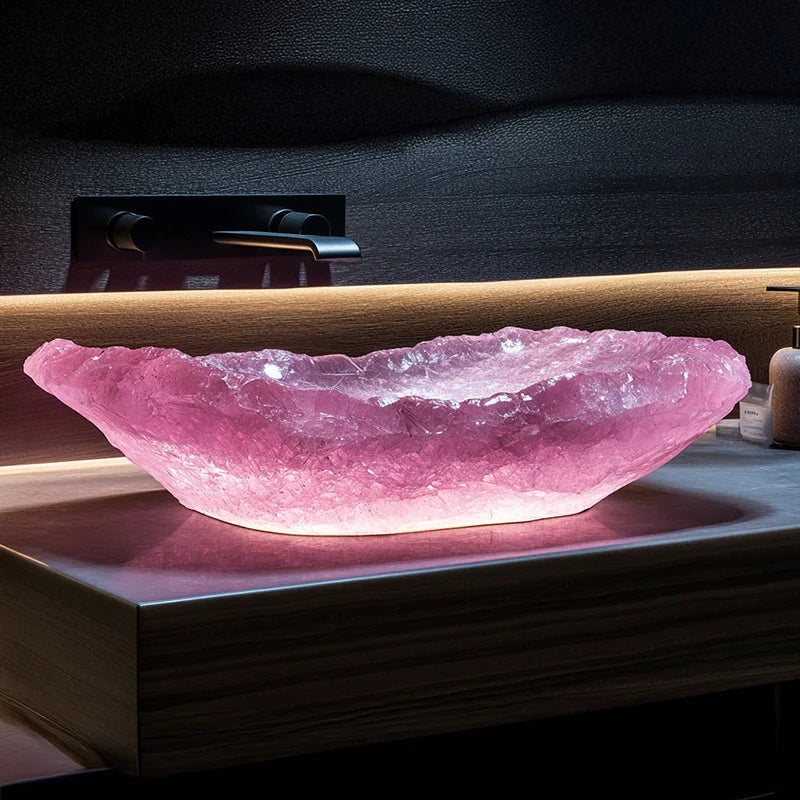 Resin dream crystal stone wash basin custom sales office model room bathroom single basin art table basin - Kimlud