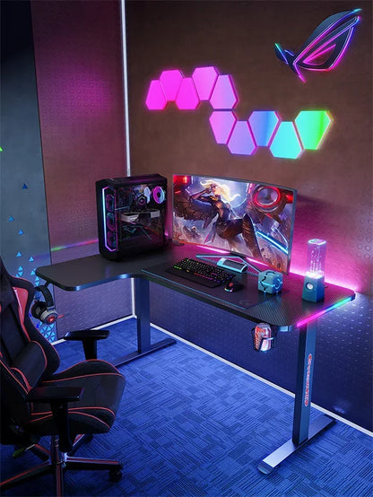 Upscale Lifting Mesa Gamer Computer Desks Simple Manmade Board Gaming Desk Light Luxury Household Bedroom E-sports Gaming Table