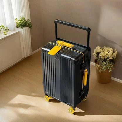 Wide Handlebar Travel Balance Trolley Suitcase with Colorful Silent Wheels TSA Lock Rolling Luggage Large Capacity PC Material