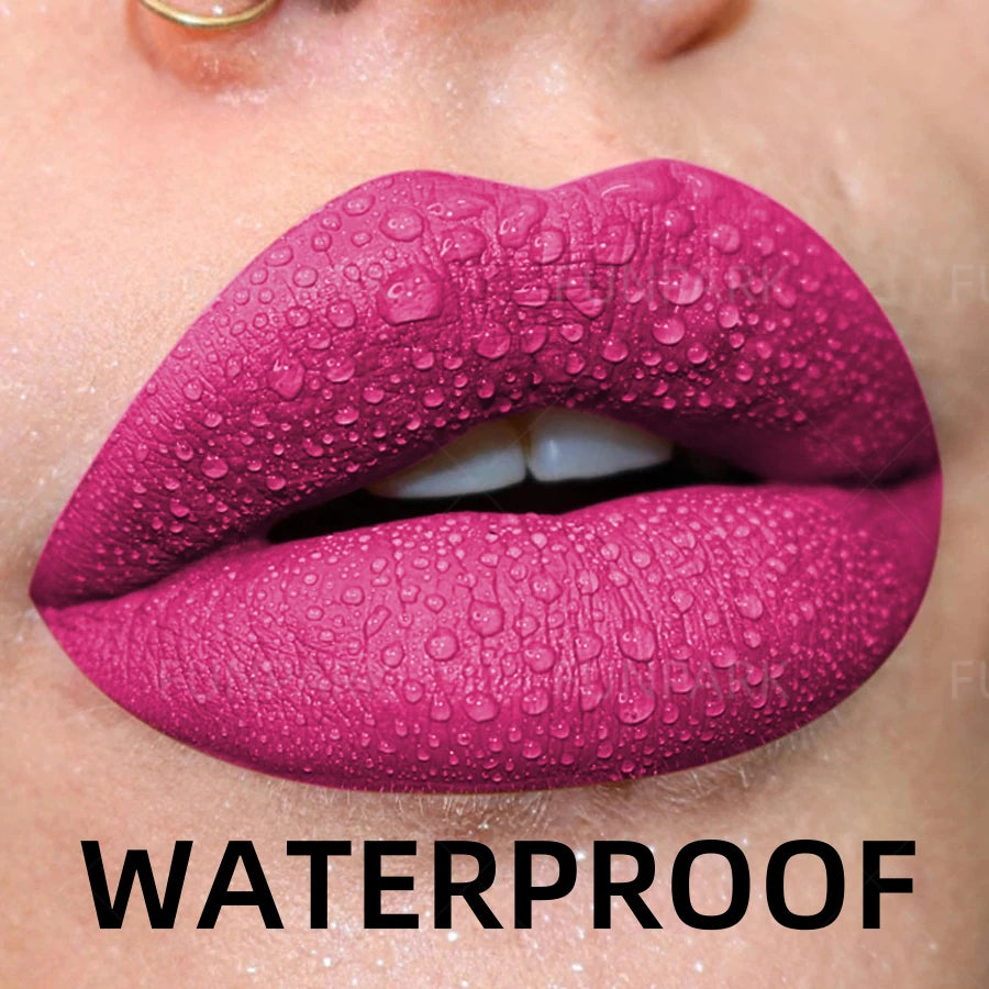 Matte Lipstick Long-Lasting Waterproof Classic Sexy Rose Red High Pigment Velvet Lip Makeup Gifts for Women Cosmeitics Lip Gloss - Kimlud