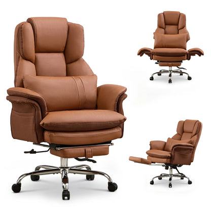 TCGBKAF Big and Tall Executive Criss Cross Office Chair, Ergonomic Computer Desk Chair with Adjustable Backrest, Flip Armrests & Footrest for Home & Office