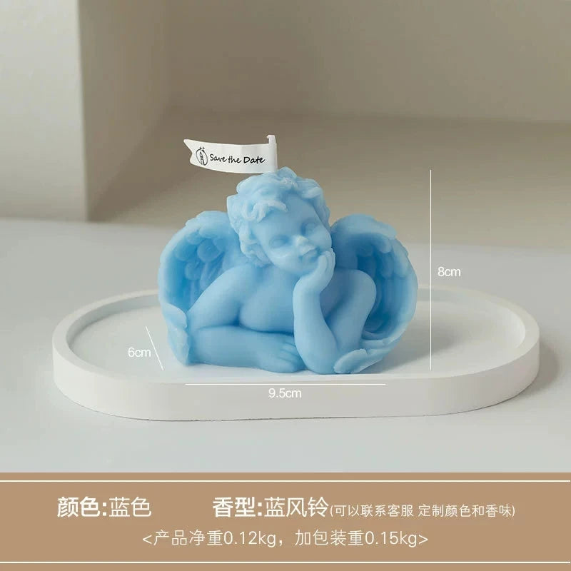 1Pc Nordic Style Cupid Angel Soy Wax Candle - Smokeless Essential Oil Aromatherapy Candle for Home Decor & Photo Props