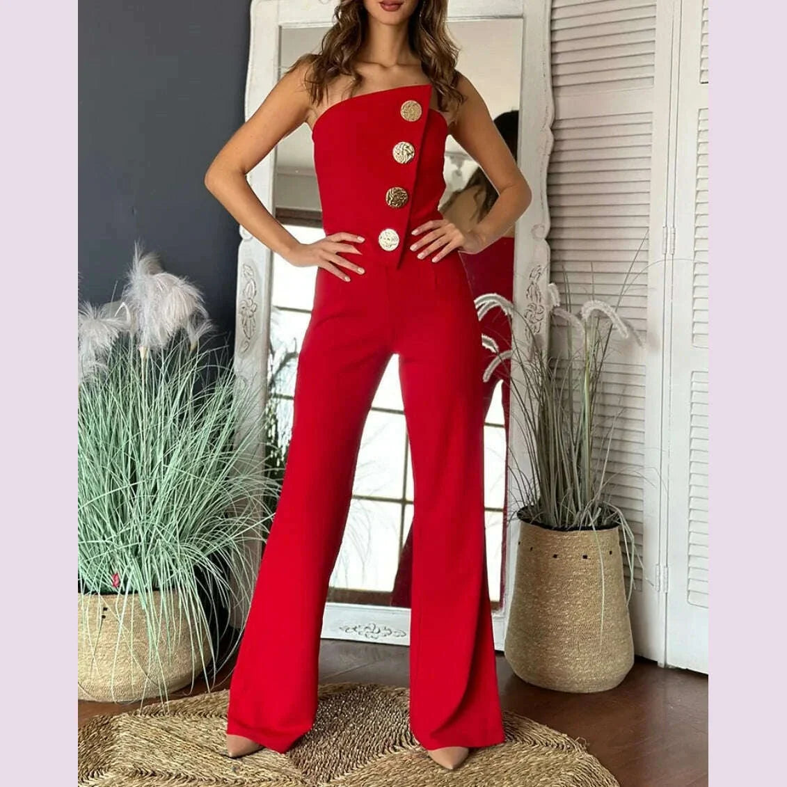 Elegant Jumpsuit for Women Dressy Sexy Off Shoulder Wide Leg Pant Suit One Piece Party Outfits  Wide Leg Pant Suit houlder Wide