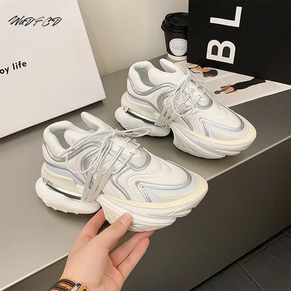 Chunky Sneaker Women Men Designer Spaceship Sport Shoes Fashion Casual Microfiber Leather Fabric Height Increased Platform Shoes
