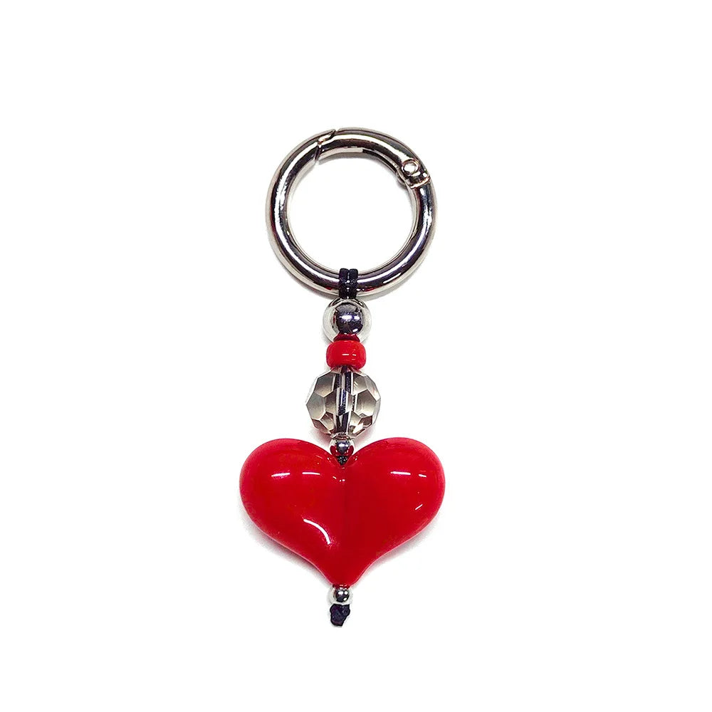 HERLOOK Y2K Bohemian Bag Charm for Women Red Heart Colorful Beads Chakra Energy Healing Pendant Fashion Jewelry Gift...
