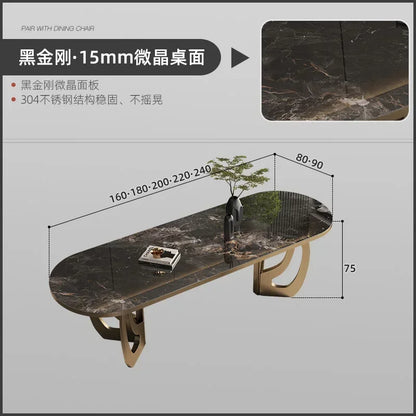 luxury Kitcjen Dining Table Set 6 People Desk legs metal Marble Dining Table Coffee Multifunctional mesa comedor home...