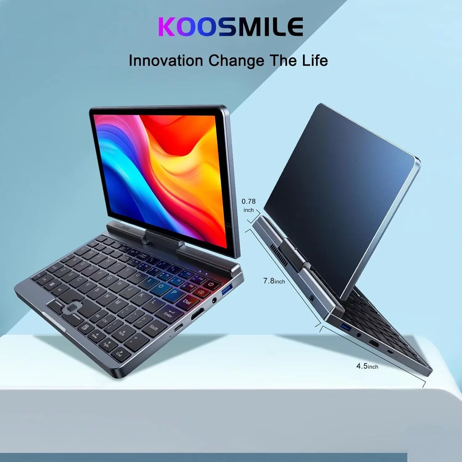 Portable Mini Laptop windows OS 8 Inch Touch Screen Notebook N150 12GB+1TB IPS Small Notebook Portable PC Micro Computer - Kimlud