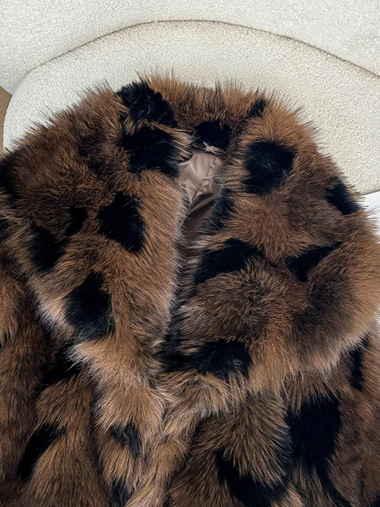 Women's Fur Coat Lapel Panelled Oversized Winter Warm Jacket Autumn Female Long Sleeve Loose Short Tops Chic Lady...