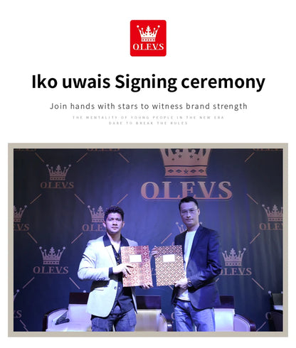 OLEVS 6698 Mens Watch Luxury Dress Brand Moon Phase Automatic Mechanical Watch For Men Leather Waterproof Dual Calendar...