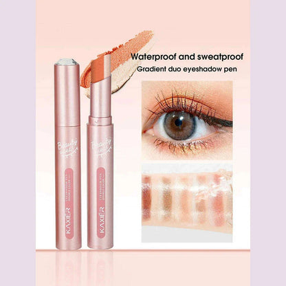 Waterproof Double Color Eye Shadow Stick - Gradient, Sweat-proof, and Smudge-proof Makeup Tool for Easy and Long-lasting