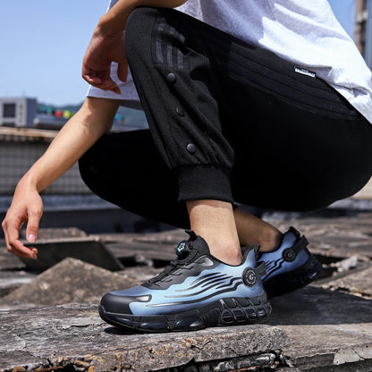 Big Size Men and Women Rotary Buckle Work Safety Shoes Men Air Soft Sole Lightweight Sneakers Protective Fashion Work Shoes