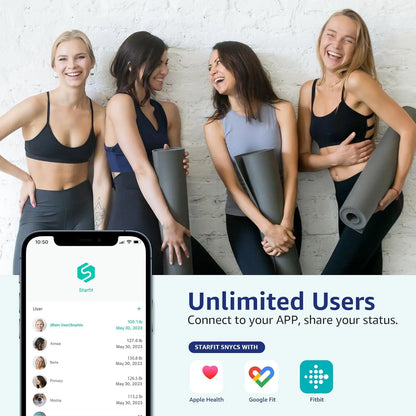 Smart Digital Bathroom Scale with Body Composition Analysis, Heart Rate Monitoring & App Sync - 400lb Capacity - Kimlud
