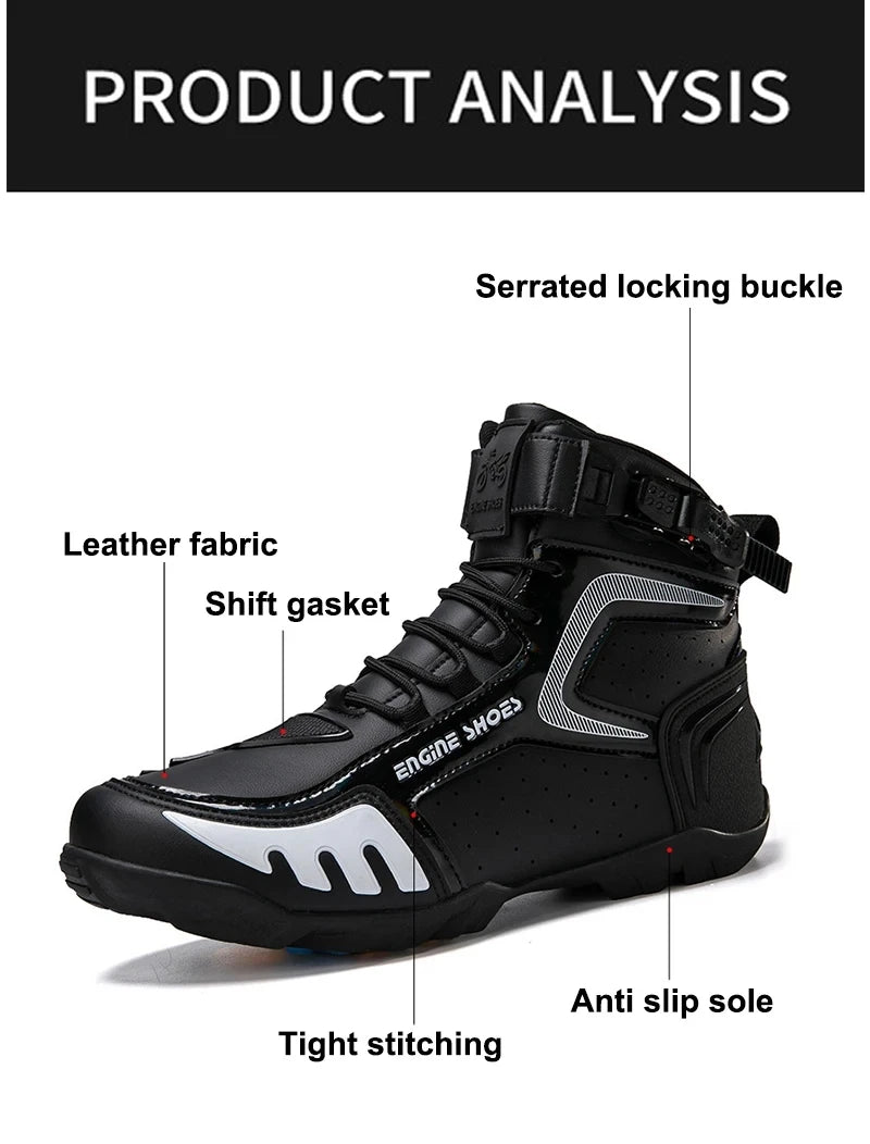Motorcycle Boots Men Breathable Anti Slip Motorbike Cycling Ankle Length Shoes Man Motorcycle Riding Boots Motos Sports Boot - Kimlud