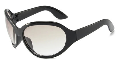 Oversized Y2K Sunglasses Women Lady Trendy Big Frame Vintage Wrap Around Sun Glasses Fashion Futuristic Punk Silver Shades 2000s - Kimlud