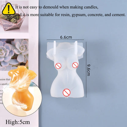 3D Body Silicone Candle Mold DIY Creative Men Women Human Plaster Epoxy Resin Aromath Soap Molds Art Craft Home Decoration
