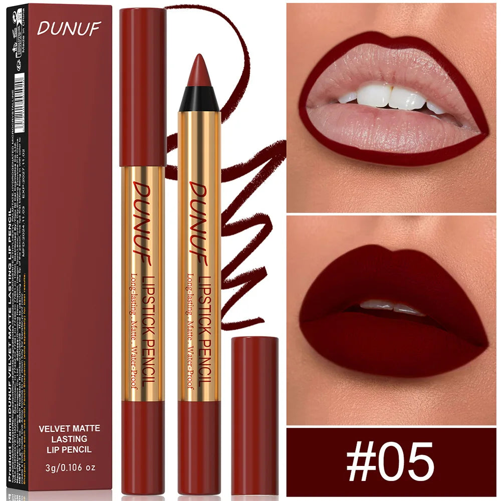 Waterproof Matte Lipliner Pencil Dark Red Contour Tint Lipstick Long Lasting Non-stick Cup Lip Liner Sexy Lips Makeup...