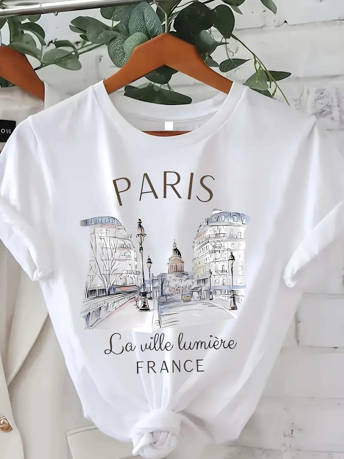 New Arrival Pure Cotton Paris Print Y2k Clothes Tee Shirt Femme T-Shirts for Women Haikyuu Graphic Tees Camisetas Mujer 71668