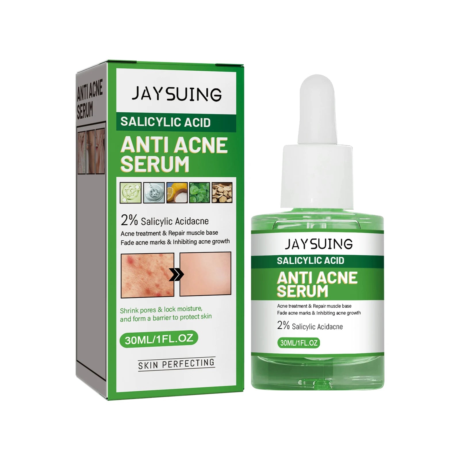 Salicylic Acid Anti Acn-e Face Serum Hydrating Fader Acne Mark Pimple Blackhead Removal Shrink Pores Oil Control Facial...