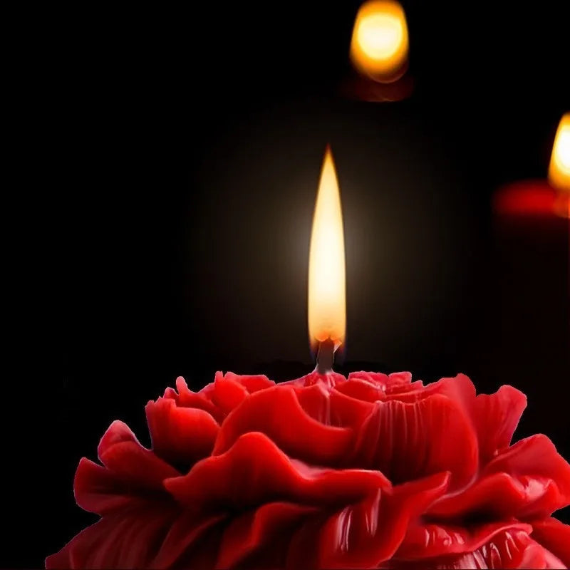 Low Temperature Candle Wax Peony Rose Heart Candle 42 Degrees To 48 Degrees