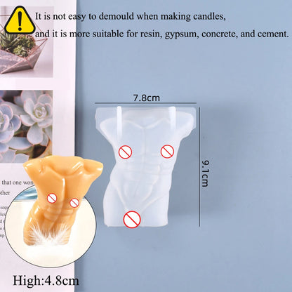 3D Body Silicone Candle Mold DIY Creative Men Women Human Plaster Epoxy Resin Aromath Soap Molds Art Craft Home Decoration
