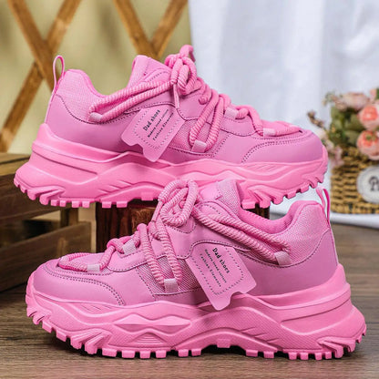Women's Platform Yellow Sneakers Women Thick Sole Sports Shoes Woman Spring Breathable Mesh Casual Tennis Shoes Ladies Sneakers - Kimlud