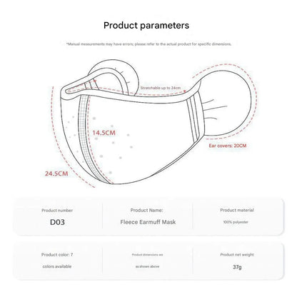 Fleece earmuffs with windproof design, unisex, warm and breathable, suitable for autumn and winter cycling and outdoor activitie