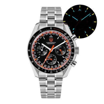Watchdives WD1863 Quartz Watch VK63 Chronograph Movement Bubble Sapphire Crystal 10Bar Waterproof Luminous 39mm Vintage Watches